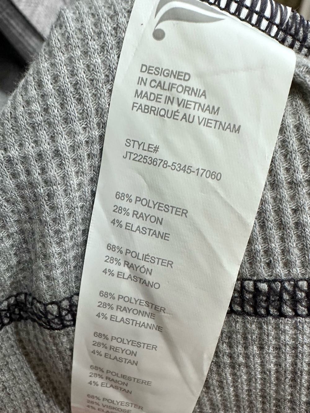Fabletics Waffle Knit Robe in Heather Grey Size XL Loungewear - Picture 8 of 9